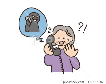 Illustration of a bank transfer scam 114537187
