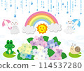 可愛的雨季插畫素材 114537280