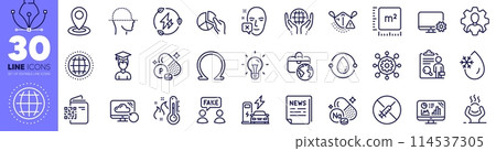Face scanning, Global business and Difficult stress line icons pack. Professional, Omega, Monitor settings web icon. Pie chart, Fake information, Framework pictogram. Inspect. Vector Face scanning, Global business and Difficult stress line icons pack. Professional, Omega, Monitor settings web icon. Pie chart, Fake information, Framework pictogram. Inspect. Vector 114537305