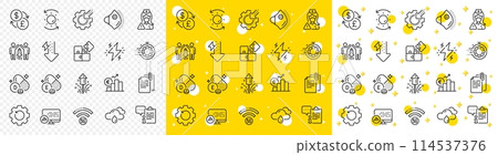 Outline Clipboard, Report statistics and Document attachment line icons pack for web with Fireworks, Energy drops, Vitamin e line icon. Power, Seo timer, Puzzle pictogram icon. Vector 114537376
