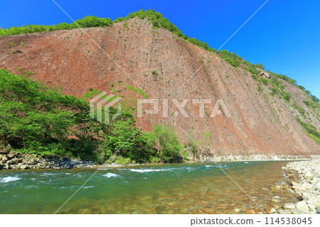 [和歌山縣] 晴天時的古座川巨石 114538045