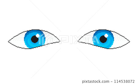 Pixel art cartoon eyes design. Vector illustration. Pixel art cartoon eyes design. Vector illustration. 114538072
