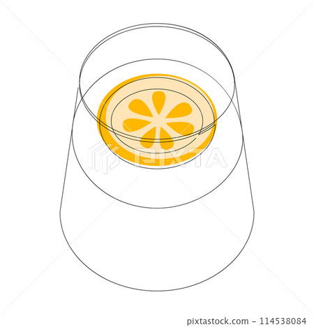 Continuous one line drawing of cocktail with lemon slice. Summer drink with citrus piece or lemonade drawn by single line. Vector illustration. Continuous one line drawing of cocktail with lemon slice. Summer drink with citrus piece or lemonade drawn by single line. Vector illustration. 114538084