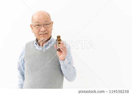 Senior man nutritional drink 114538238