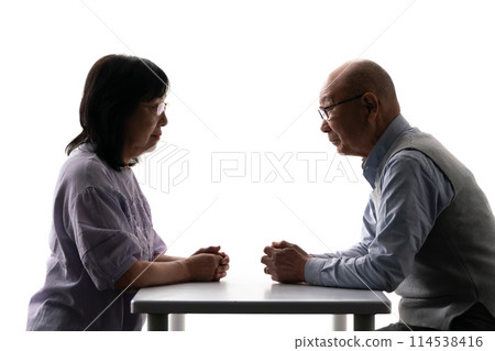 高級夫婦討論剪影 114538416
