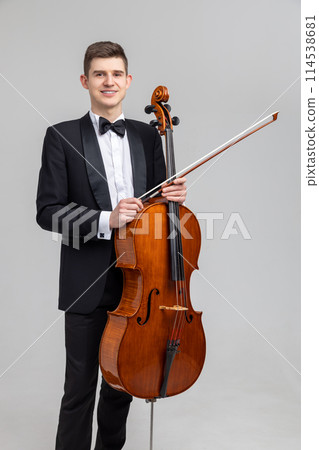 Musician man playing cello Musician man playing cello 114538681