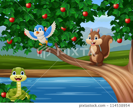 Cartoon wild animals in the jungle Cartoon wild animals in the jungle 114538954