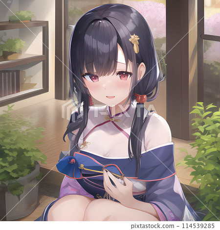 一個女孩坐在豪宅裡休息 一個女孩坐在豪宅裡休息 114539285