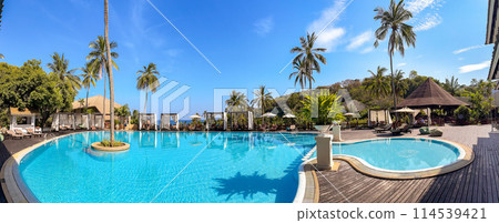 View of a pool resort in Panwa beach in Phuket, Thailand 114539421
