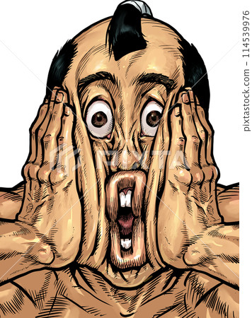 一個男人雙手捧著臉的插圖 114539976