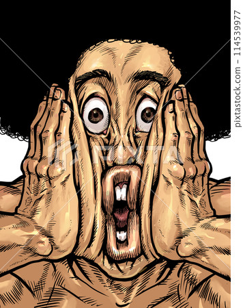 一個男人雙手捧著臉的插圖 114539977