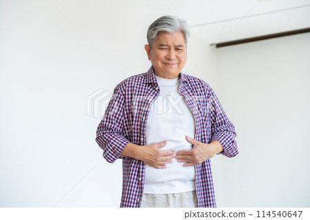 Senior man holding his stomach 114540647