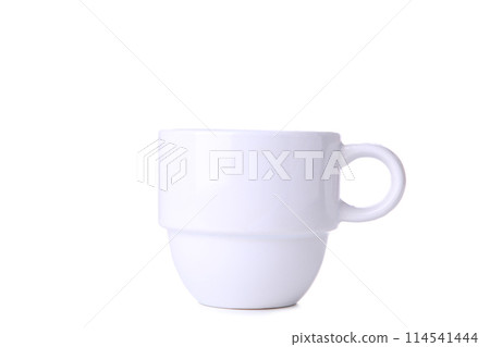 White cup isolated on a white background White cup isolated on a white background 114541444