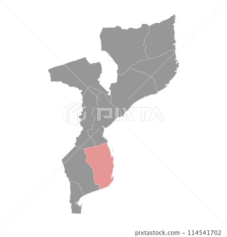 Inhambane Province map, administrative division of Mozambique. Vector illustration. 114541702