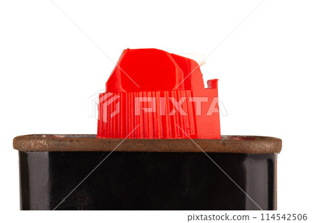 lighter fluid bottle isolated on white background. lighter fluid bottle isolated on white background. 114542506