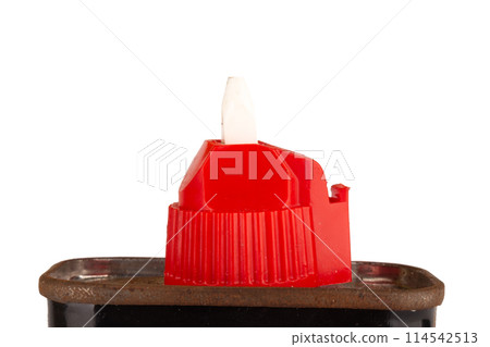 lighter fluid bottle isolated on white background. lighter fluid bottle isolated on white background. 114542513