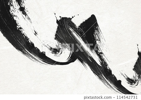 日式日本紙背景與黑色畫筆藝術 114542731