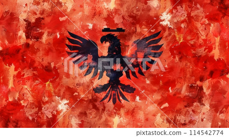 high-quality video showcasing the flowing design and vibrant colors of the flag of Albania. 114542774