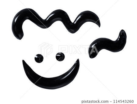 Collection of charcoal toothpaste swatch isolated on white background. Swatch of black charcoal whitening toothpaste texture for design. 114543260