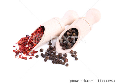 Spices mix isolated on a white background. Top view Spices mix isolated on a white background. Top view 114543603