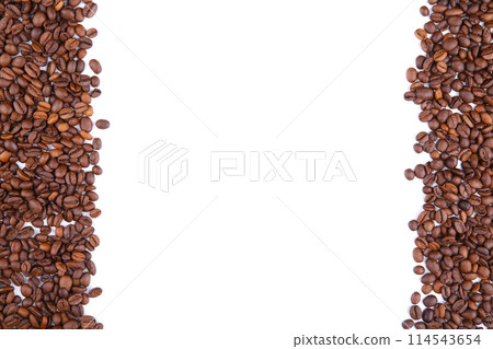 Coffee beans isolated on a white background. 114543654