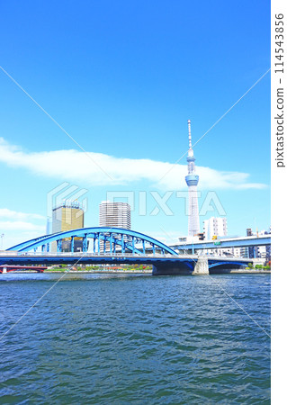 東京都墨田區東京晴空塔和駒形橋的風景 114543856