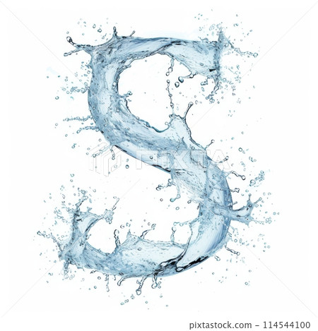 Splash of water takes the shape of the letter S, representing the concept of Fluid Typography. Splash of water takes the shape of the letter S, representing the concept of Fluid Typography. 114544100