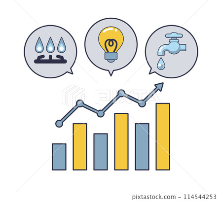 Illustration of an increase in utility bills 114544253
