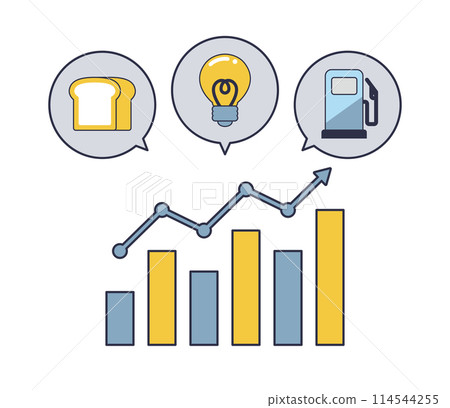 Illustration of price increase image related to household finances 114544255