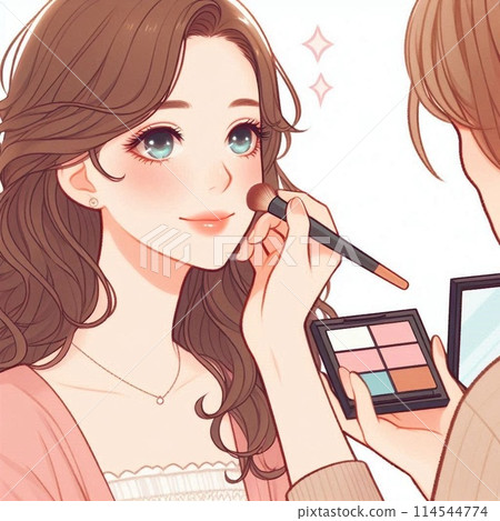 Woman getting make-up Woman getting make-up 114544774