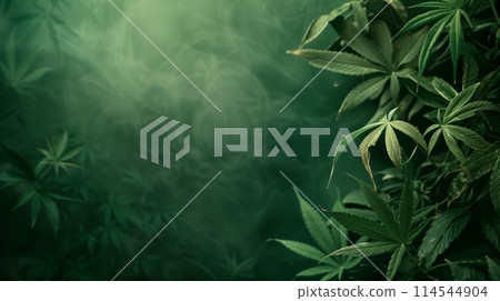 Suspicious smoke and hemp leaves floating around 114544904