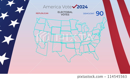 3d animation united states vote politics. Divided republicans and democrats president or parliament election. USA election vote animation isolated. 114545563