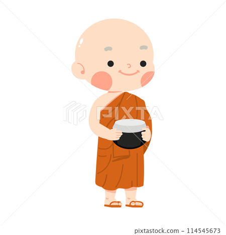 buddhist Novice monk cartoon vector buddhist Novice monk cartoon vector 114545673