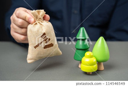 Sale of a forest plot by court decision. Change the intended purpose of a land plot. Sale of natural resources through auction. Quotas and rules for use 114546549