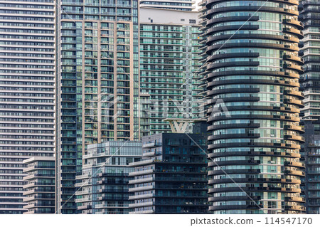 Closeup view of modern skyscraper facades Closeup view of modern skyscraper facades 114547170