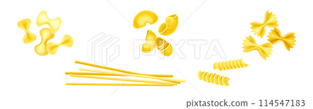 Different Pasta Raw Shape and Type Vector Set Different Pasta Raw Shape and Type Vector Set 114547183