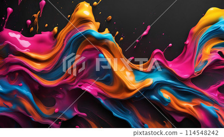 Material with colorful ink splashes Material with colorful ink splashes 114548242