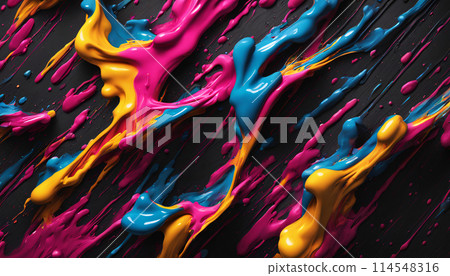 Material with colorful ink splashes Material with colorful ink splashes 114548316