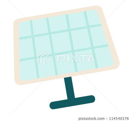 Solar panel in flat design. Alternative green electricity generator. Vector illustration isolated. Solar panel in flat design. Alternative green electricity generator. Vector illustration isolated. 114548376