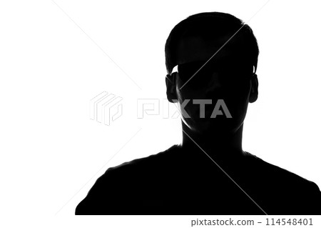 Portrait of a young man in front view Portrait of a young man in front view 114548401
