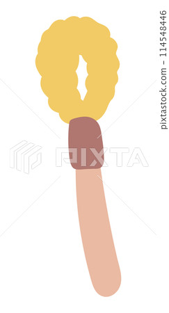 Wood bamboo brush in flat design. Washing, cleaning and scrubbing accessory. Vector illustration isolated. Wood bamboo brush in flat design. Washing, cleaning and scrubbing accessory. Vector illustration isolated. 114548446