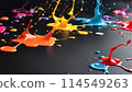 Material with colorful ink splashes Material with colorful ink splashes 114549263