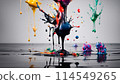 Material with colorful ink splashes Material with colorful ink splashes 114549265