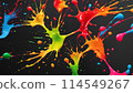 Material with colorful ink splashes Material with colorful ink splashes 114549267