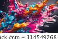 Material with colorful ink splashes Material with colorful ink splashes 114549268