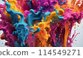 Material with colorful ink splashes Material with colorful ink splashes 114549271