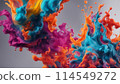 Material with colorful ink splashes Material with colorful ink splashes 114549272