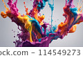 Material with colorful ink splashes Material with colorful ink splashes 114549273