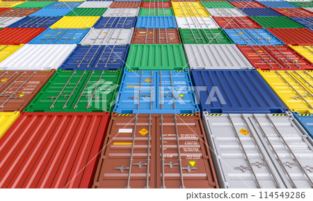 colored shipping containers colored shipping containers 114549286