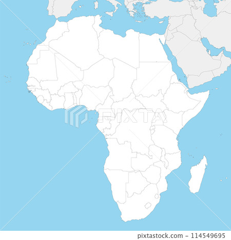 Blank Political Africa Map vector illustration with countries in white color. Editable and clearly labeled layers. Blank Political Africa Map vector illustration with countries in white color. Editable and clearly labeled layers. 114549695